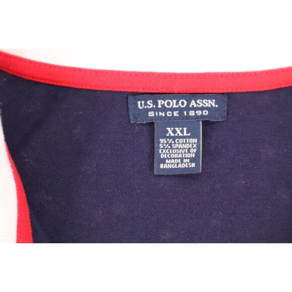 U.S. Polo Assn. women's Navy Blue Star Print‎ Polo Shirt Size XXL Cotton Blend - Picture 5 of 10